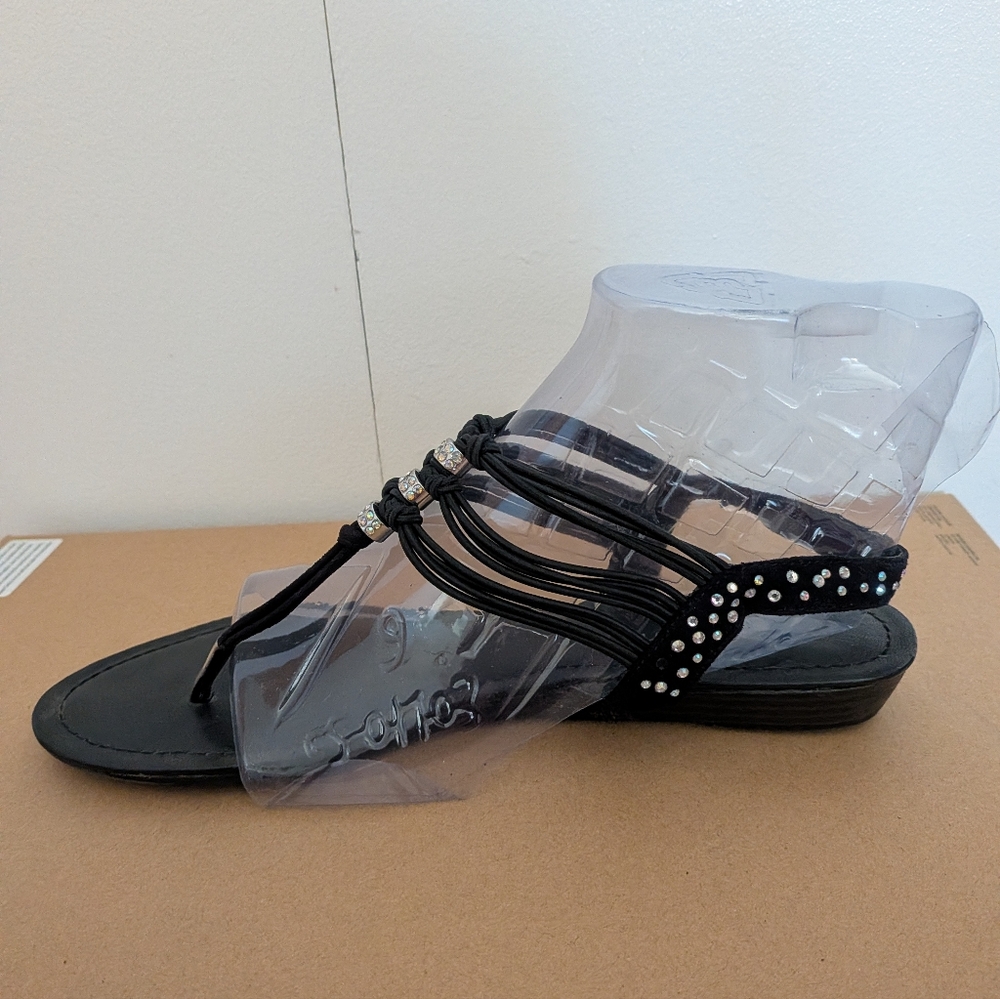 Madden Girl Black Sequin Sandals - Picture 7 of 11